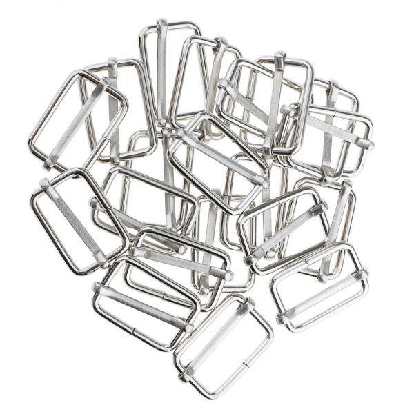 2x 20X hebilla deslizante ajustable de pasador de rodillo, deslizador para , equipaje, , correas, ajustador, bolsa de bricolaje, Hugo hebilla de metal