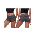 thumbnail image 2 of LMLYSoH Women's Striped Mini Shorts Summer Low Rise Fold Over Waist Micro Shorts, 2 of 9