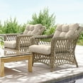 thumbnail image 7 of Snubbull Swing Cushions Set of 2, 42" × 21" × 5" Waterproof Rocking Chair Cushions with Ties for Outdoor Indoor Single Seat Cushions, Cream, 7 of 7