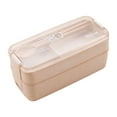 thumbnail image 2 of ICQOVD Multi Layered Lunch Box with forks, Spoons, Tableware, Lunch Box for office Workers, Portable Picnic Box, 2 of 3