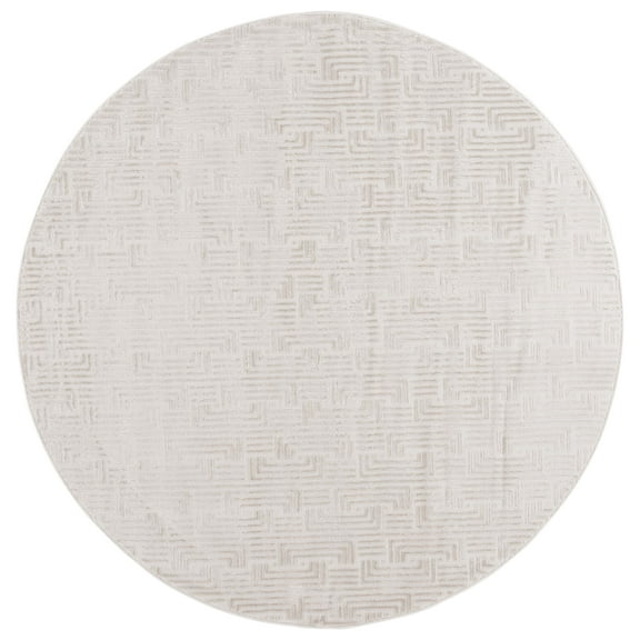 SAFAVIEH Saylor Stephanie Geometric Area Rug, Beige/Ivory, 6'3" x 6'3" Round