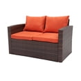 thumbnail image 6 of Incadozo 5PC All-Weather Wicker Patio Seating Set, Dark Brown/Orange, 6 of 13