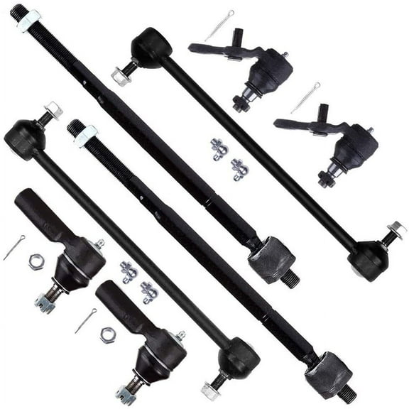 SCITOO 8pcs Suspension Kit 2 Front Inner 2 Front Outer Tie Rod End 2 Front Sway Bar Link 2 Front Lower Ball Joint Compatible Fit 1998-2003 For Toyota Sienna