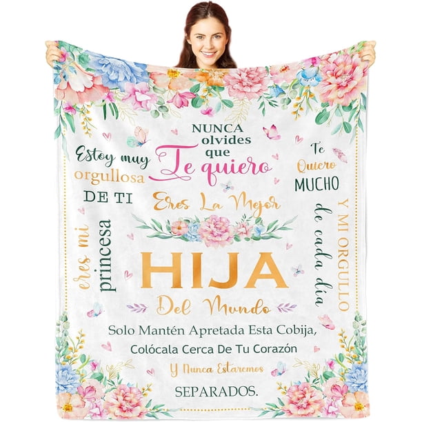 LHSHID Regalo para Hija Daughter Birthday Gift in Spanish Regalo para Mi Hija Regalo Hija Cumpleanos Menta para Hija De Mama Papa Regalo De Graduacion para Mi Hija Throw Blanket 30"x40"