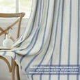 thumbnail image 5 of DriftAway Farmhouse Linen Blend Blackout Curtains for Bedroom Double Layers Striped Printed Linen Curtains Thermal Insulated Rod Pocket Back Tab Treatment for Living Room 2 Panels W52 x L54 Navy, 5 of 5
