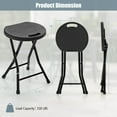 thumbnail image 3 of Gymax Ensemble de 4 Tabourets Pliants d'Extérieur Portables Gain de Place Chaise Ronde en X Noir, 3 of 10