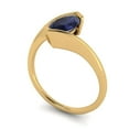 thumbnail image 2 of Solitaire Engagement Ring for Women - 2ct Simulated Blue Sapphire in 14K Yellow Gold Promise Ring, 2 of 6