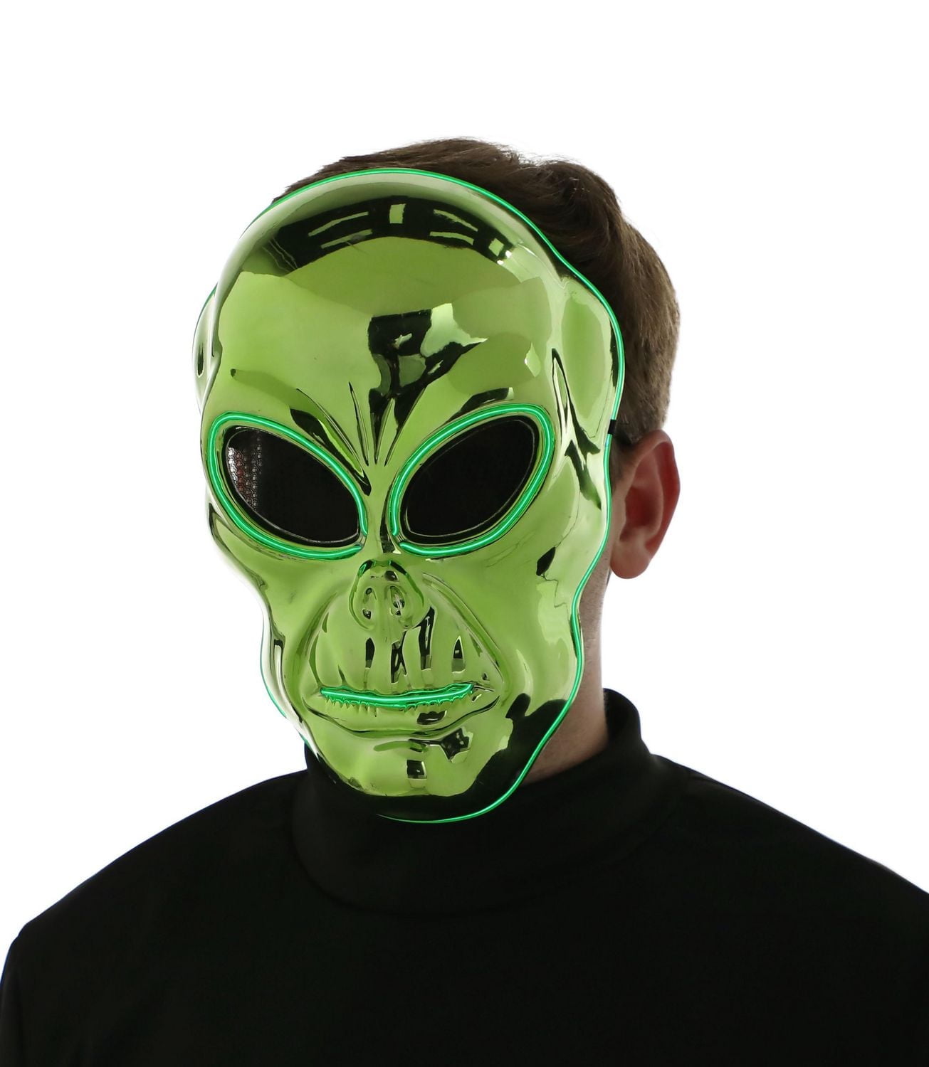 Way to Celebrate Adult Unisex Halloween EL Wire Spaced Out Mask Costume Accessory, One size fits all