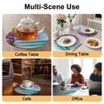 thumbnail image 2 of Summer Beach Round 13 Inch Placemats Set of 2, Pink Tree Blue Coastal Ocean Natural Scenery HeatResistant Non Slip Place Mats for Dining Table, Wipeable Braided Kitchen Table Mats for Housewarming, 2 of 9