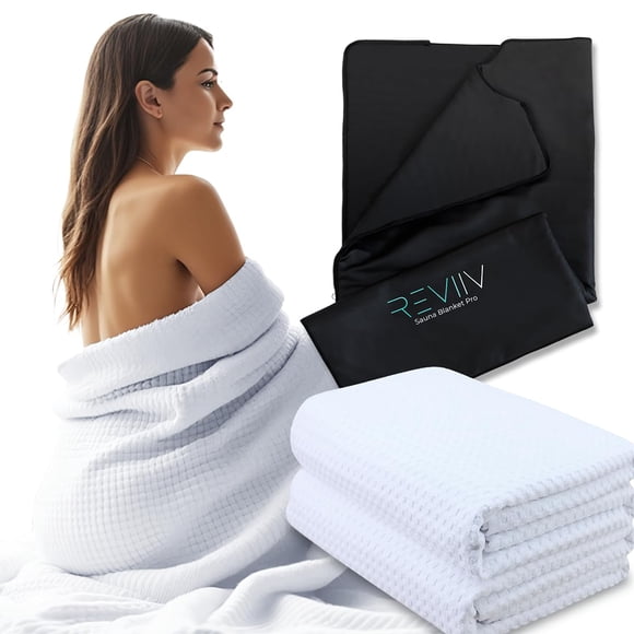 Toalla insertable para manta de sauna REVIIV, paquete de 2, algodón waffle