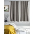 thumbnail image 4 of Black Striped Semi Sheer Window Curtains 63 Inches Long, Modern Simple Farmhouse Beige Vintage Rod Pocket Voile Chiffon Curtain Light Filtering Drapes for Living Room, Kitchen, 52"x63", 2 Panels, 4 of 9