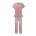 thumbnail image 5 of Women Nurse Uniform,Medical Nurse Scrubs,Breathable Tops And Pants Beauty Salon Ladies Scrubs Set,Clothing , Pink, XL, 5 of 9