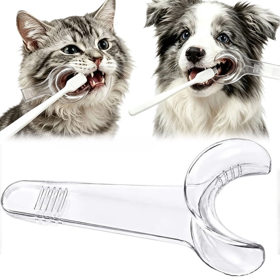 Dog Dental Mouth Opener, Clear Pet Cheek Retractor for Easy Teeth Cleaning, Safe Plastic Tool for Dogs and Cats Oral Care At Home or Clinics