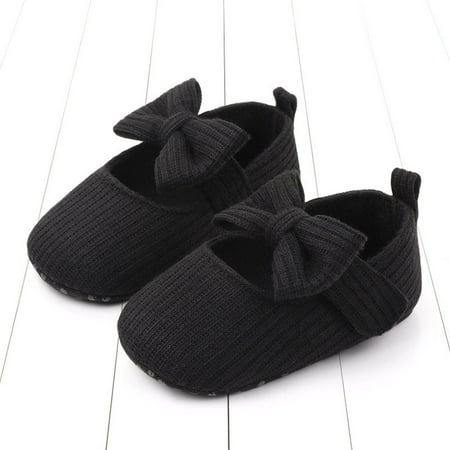 FFENYAN Summer New Baby Girl Knit Fabric Shoes with Adorable Bowknot Design - Lightweight and Breathable Slip-On Flats for Infants and Toddlers  Perfect for Playtime for 6-12 Months