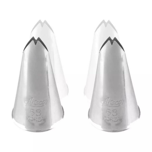 Ateco 68 Leaf Piping Cake Decorating Tubes, Plain Tips For Bakeware (2 Pc)