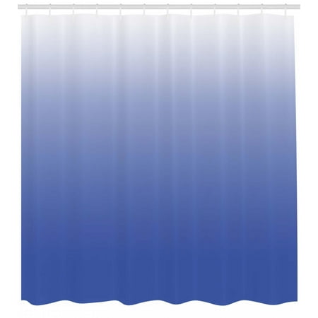 Ombre Shower Curtain Deep Mysterious Ocean Sea Inspired Blue Colored Modern Design Home Artprint Fabric Bathroom Set With Hooks White
