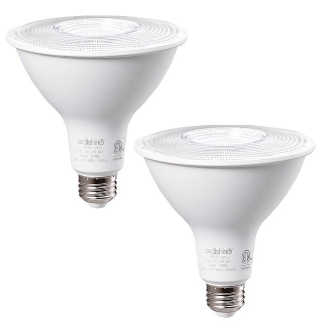 EDISHINE Paquete 2 Focos LED PAR38 5000K 18W Regulables Base E26