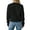 Black, variant on Uobin Women Cropped Bomber Jacket, Grid Waffle‑Textured Full Zip Long‑Sleeve Coat, Ribbed Cuff Hem Lightweight Fall Casual Outerwear