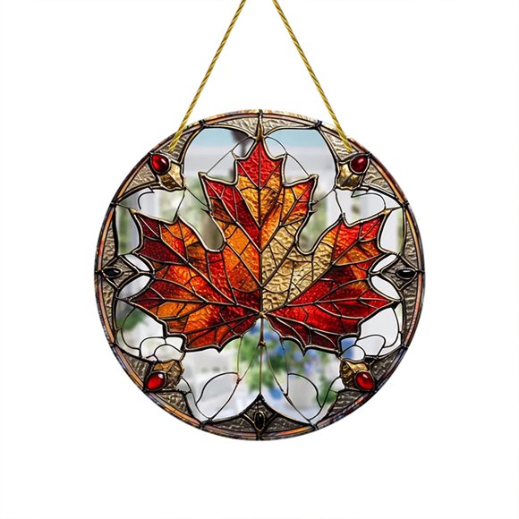 TIELUTT Elegant Maple Leaf Acrylic Ornament Window Hanging Charm for Home Garden Idea and Ornament String Beads for Doorway Easter Trees to Decorate Christmas Decorations 12 Paper Easter Eggs