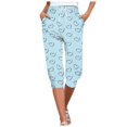 thumbnail image 1 of YDLCAFD Capris For Women 4Th Of July Flag Independence Day Print Pants Bottom Drawstring Joggers, 1 of 5