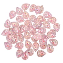 MLINS  50 Pcs Rhinestones Flatback Boutonniere Charms Leavers Pink