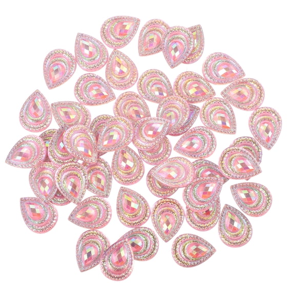 MLINS  50 Pcs Rhinestones Flatback Boutonniere Charms Leavers Pink
