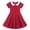 Wine, variant on TIREOW Girls Summer Preppy Dresses Short Sleeve Dresses Solid Color Peter Pan Collar A Line Casual Soft Knit Play Dress