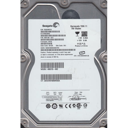 ST3750630AS, 5QK, WU, PN 9BX146-621, FW HP24, Seagate 750GB SATA 3.5 Hard Drive