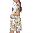 thumbnail image 2 of Disketp Autumn Garden para Vestido de Manga Corta para Mujeres, Vestidos de Verano para Mujeres, Casual y Holgado para la Playa, 2 of 6