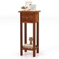 thumbnail image 2 of Furnibear 2 Tier Slim Nightstand Bedside Table with Drawer Shelf, Natural, 2 of 11
