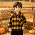 thumbnail image 2 of YOUYEDIAN Plaid Shirts for Boys Long Sleeve Button Down Shirts Casual Collared Cotton Tops, 2 of 5