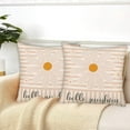 thumbnail image 2 of Hello Sunshine Pillow Covers 20 x 20 Inch Set of 2, Daisy Flower Spring Outdoor Farmhouse Stripes Throw Pillows, Spring Summer Decorations Cushion Case for Couch Living Room Bedroom, Pink, 2 of 5