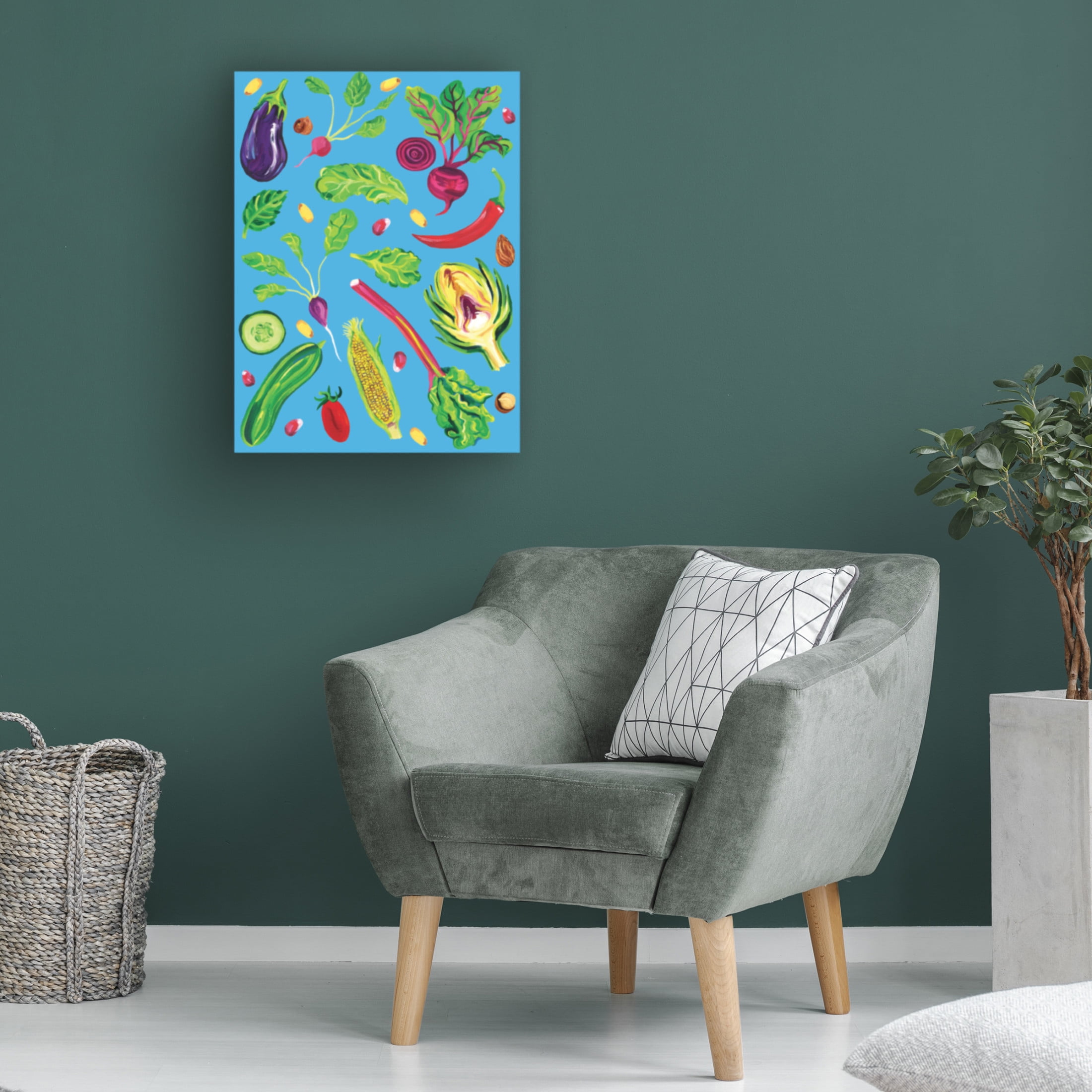 Trademark Fine Art Alice Straker Spring Vegetables Blue Canvas Wall Art