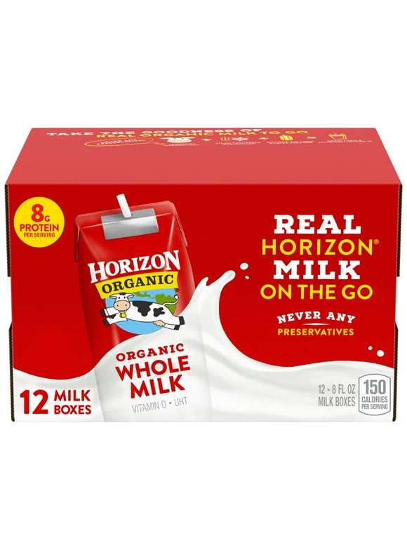 Horizon Organic Shelf-Stable Whole Milk Boxes, 8 oz., 12 Pack