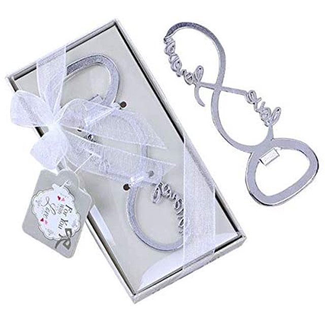 24 abridores de botellas de cerveza Love Forever para recuerdo de fiesta de boda con etiqueta y embalaje exquisito, accesorios de vino y cerveza para suministros de fiesta, regalos y decoraciones (Inf JFHHH pequeña