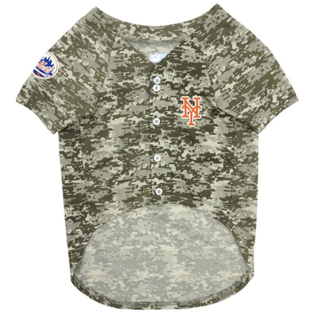 Pets First MLB New York Mets Camouflage Jersey For Dogs, Pet Shirt
