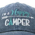 thumbnail image 4 of DALIX Womens Happy Camper Hat Soft Cotton Camping Caps in Washed Blue - Teal, 4 of 6