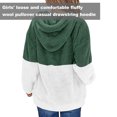 thumbnail image 4 of Laklulu - Sudadera con capucha para niñas, de forro polar difuso, informal, holgada, con bolsillos, 4 of 5