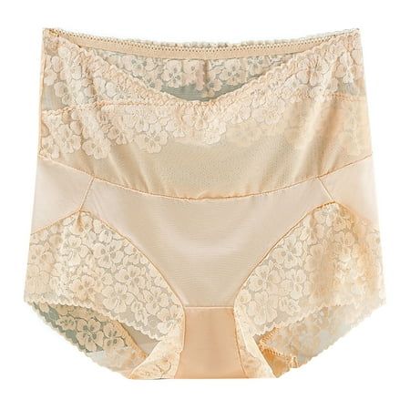 Bigersell Womens Underwear Clearance Seamless Underwear High Cut Panty Style P-1676 Cotton Boyshort Panties Ladies Thongs Briefs Mid Waist Women s Briefs Beige L