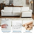 thumbnail image 5 of Capri 122" Oversized Sectional Couch, L Shaped Cloud Couch, Convertible Sofa Set for Living Room, Teddy Fleece, White, 5 of 9