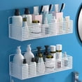 thumbnail image 2 of Wall-Mounted Iron Storage Basket, Rustic Kitchen or Bathroom Shelf for Spices, Toiletries, or Utensils, 2 of 6