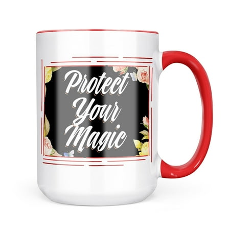 

Neonblond Floral Border Protect Your Magic Mug gift for Coffee Tea lovers
