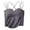 Gray, variant on dazeni Bulit in Bra Tank Tops for Women Double Lined Padded Cami Scoop Neck Spaghetti Straps Basic Undershirts Black Free Size