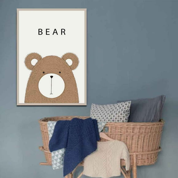 Cartoon Cute Bear Animals with Letters Simple Style bear painting A3 Canvas Art Printed Oil Paintings Posters Pictures
