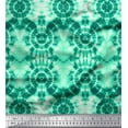 thumbnail image 1 of Soimoi Green Japan Crepe Satin Fabric Bandhani Tie-Dye Printed Craft Fabric by the Yard 44 Inch Wide, 1 of 3