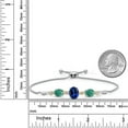 thumbnail image 5 of 925 Silver & 10K Yellow Gold Blue Created Sapphire Green Malachite & Lab Grown Diamond Bracelet for Women | 7.36 Cttw | Gemstone September Birthstone | Oval 10X8MM and 8X6MM | Fully Adjustable 9 inch, 5 of 5
