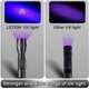 thumbnail image 4 of Linterna UV, linterna LED 2 en 1, 500 lúmenes, 4 modos, negra JM, 4 of 5