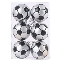 Lilixerw 6 PCS Football Xmas Ball Ornaments,2.36 inch Sports Theme Xmas Tree Decor,Christmas Tree Decoration Supplies