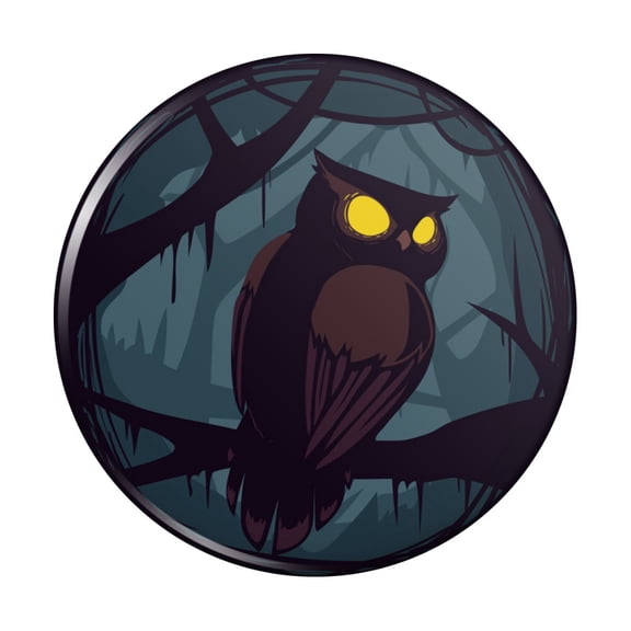 Horned Owl Night Eyes Kitchen Refrigerator Locker Button Magnet