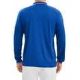 thumbnail image 3 of Men's Classic Regular Fit Solid Color Long Sleeves Business Golf Polo Shirt XL Royal Blue, 3 of 6